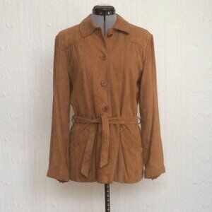 Éric Bompard classic tie waist suede jacket